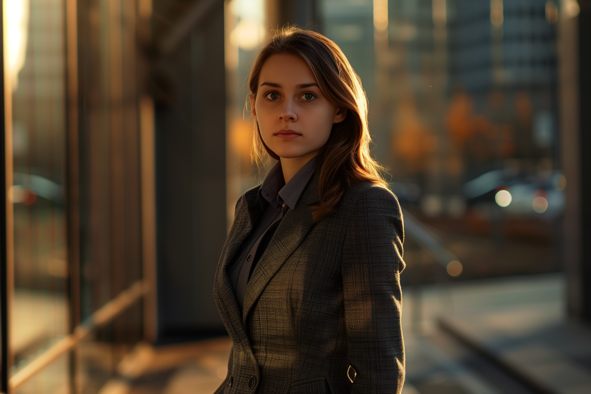 Russian Woman Blazer Skirt