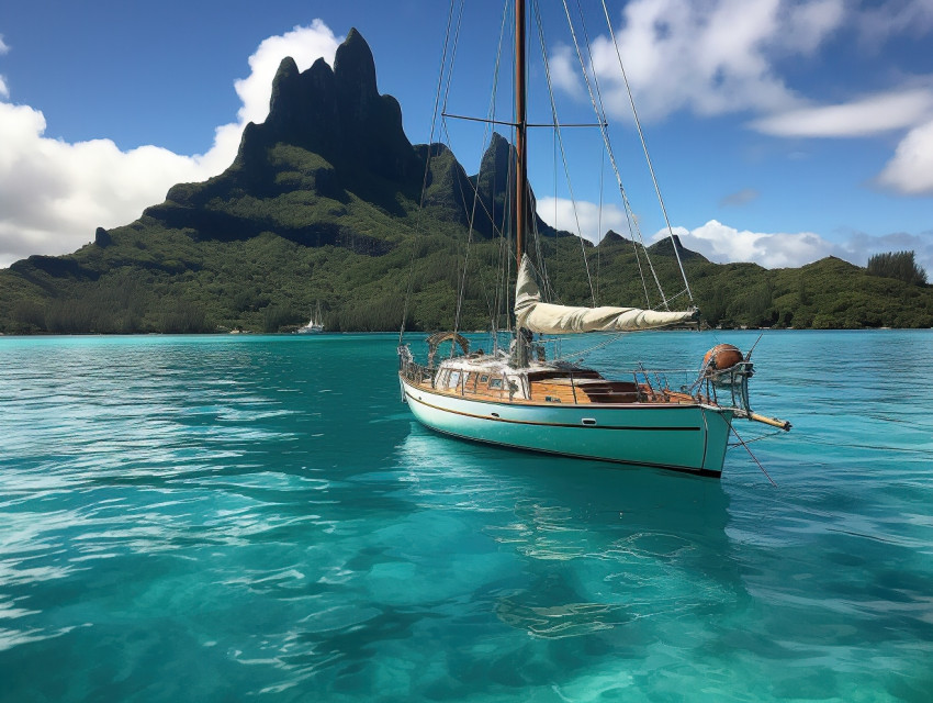 A sailing boat in French Polynesia