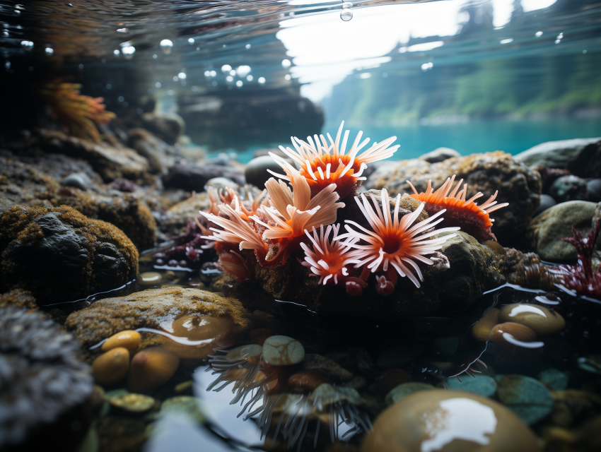 Sea Anemones in Coastal Tide Pool