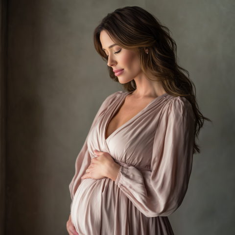 Serene Maternity Portrait in Soft Light