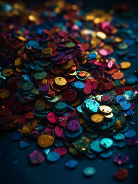 Colorful Shimmering Confetti Pile