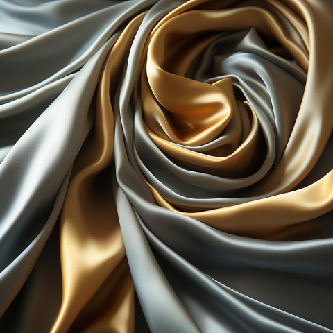 Silver and Gold Satin Ripples