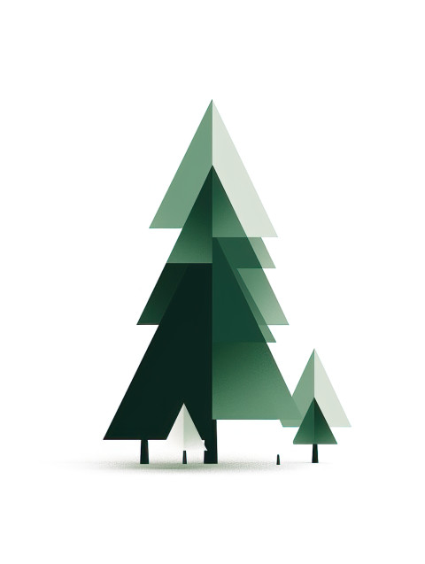Simple Minimalist Christmas Tree Illustration