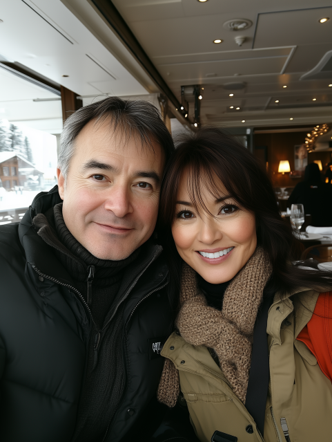 Smiling Couple in Cozy Winter Attire