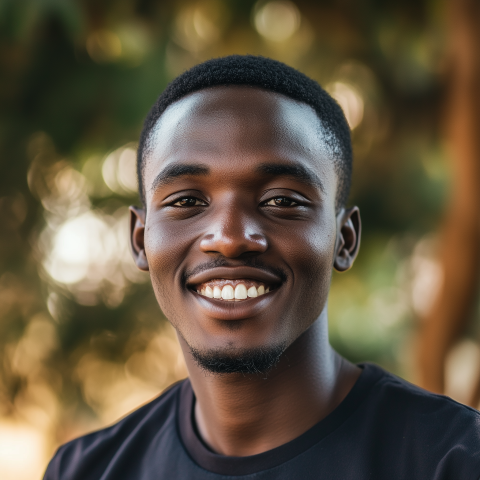 Smiling Man Outdoors in Natural Light