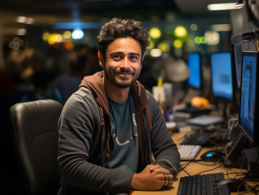 Smiling young IT worker