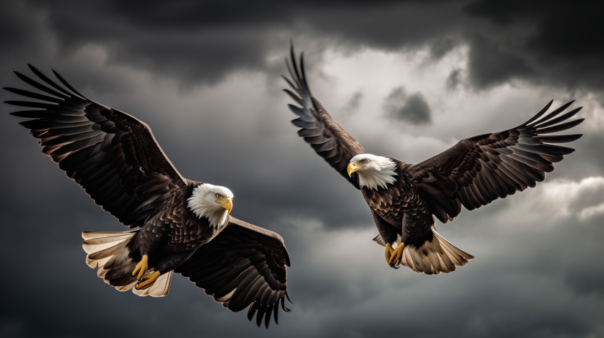 Soaring Bald Eagles