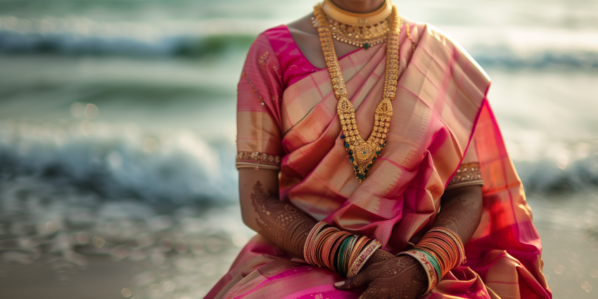 South Indian attire with silk sarees showcased