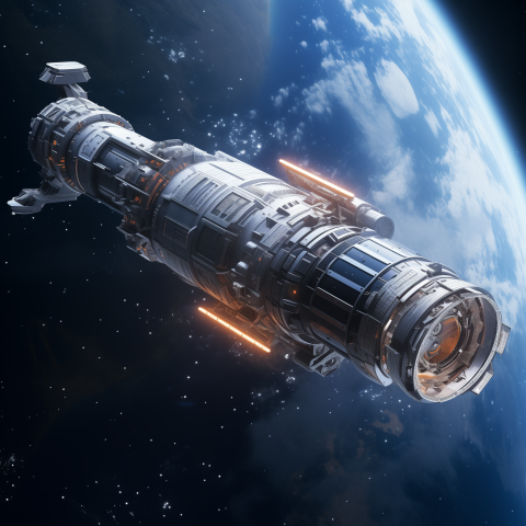 Spaceship Docking at Space Station
