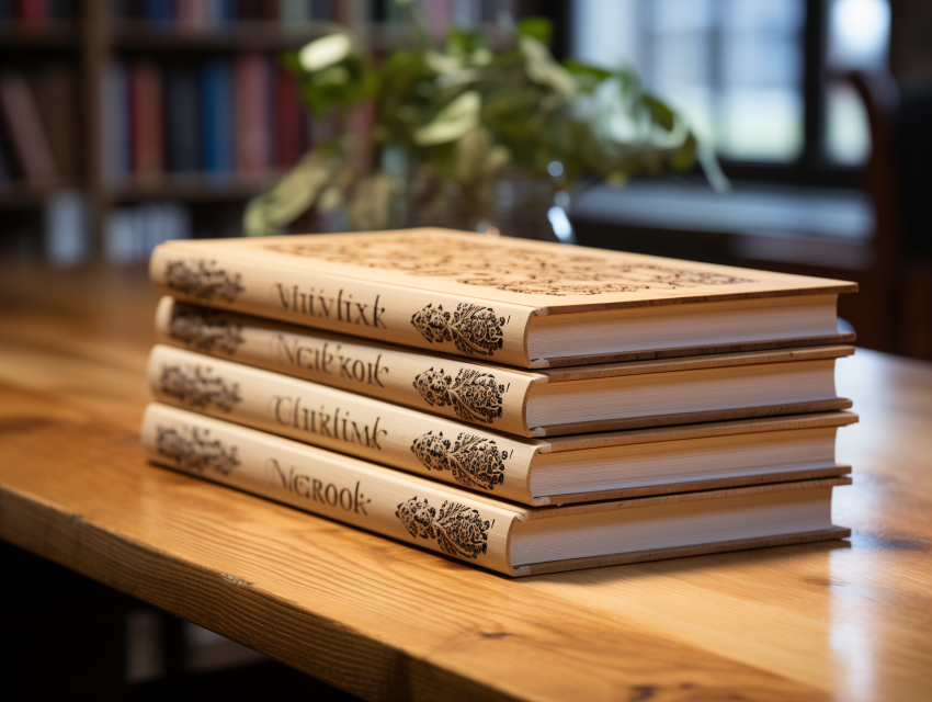 Stack of Ornately Designed Books