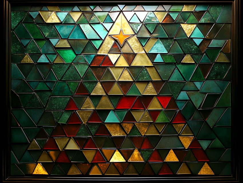 Stained Glass Christmas Tree Design