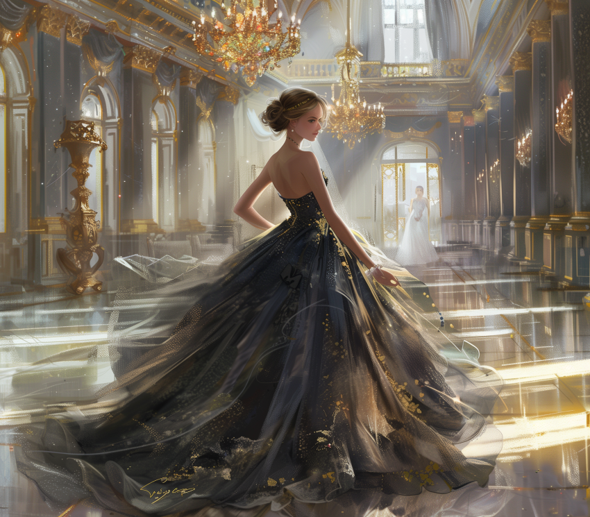 Standing Gracefully In A Grand Ballroom