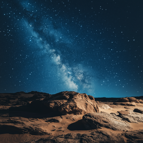 Starry Desert Night with Milky Way
