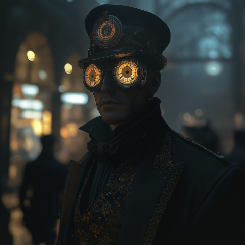 Steampunk Gentleman with Clockwork Goggles