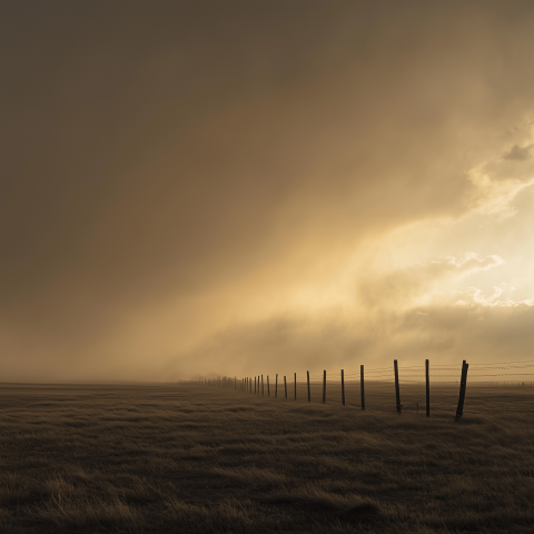 Storm Clouds Rolling Over Empty Prairie