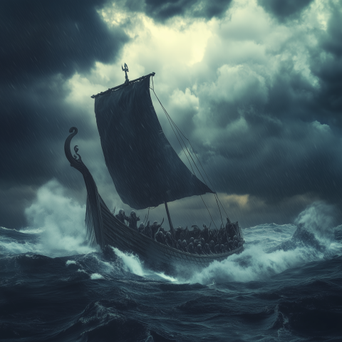 Stormy Seas and Viking Longship Voyage