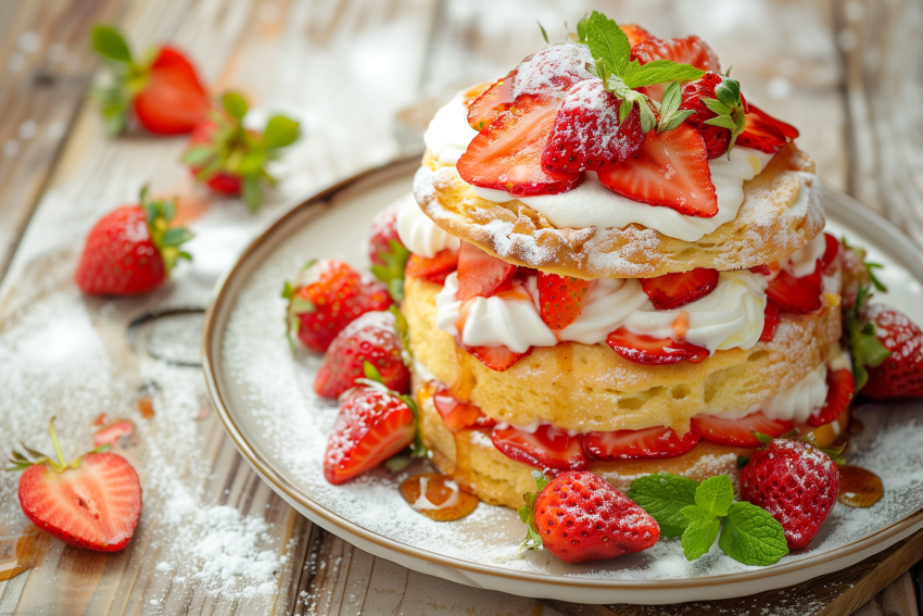 Strawberry Shortcake with Fresh Cream