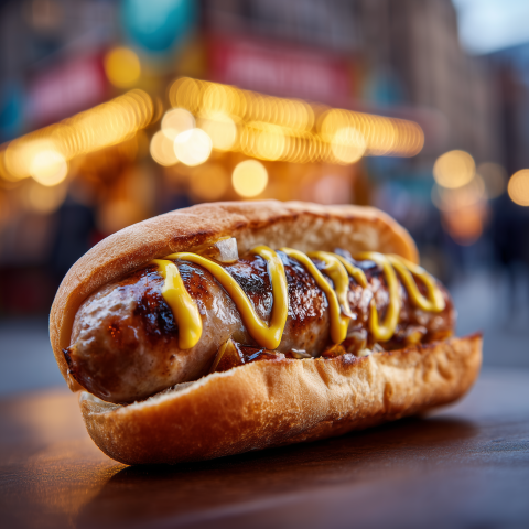 Street Market Hot Dog with Mustard