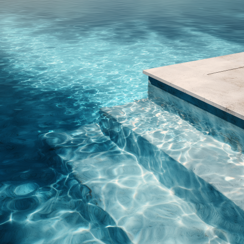 Sunlit Swimming Pool Water Detail