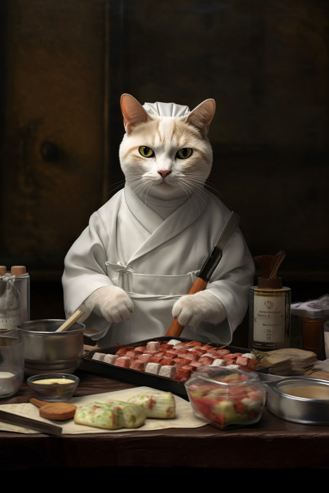Sushi Chef Cat