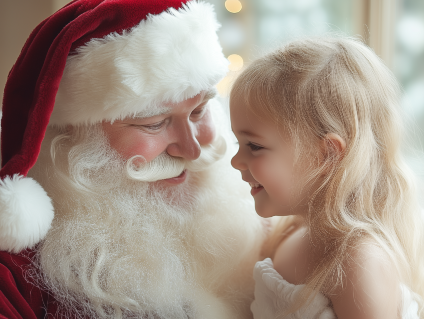 Sweet Moment Between Santa and Child