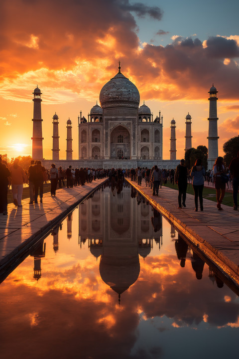 Taj Mahal at sunset