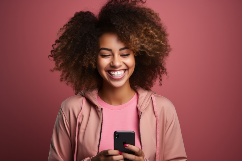 Teenage girl holding a mobile phone