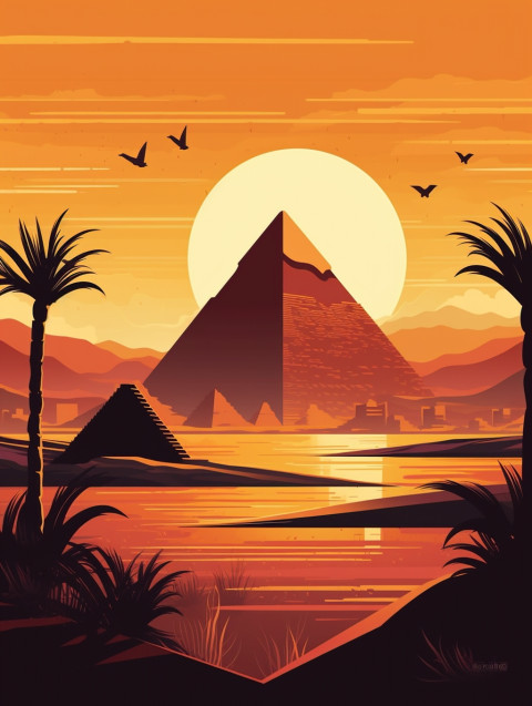 Pyramids Travel Poster
