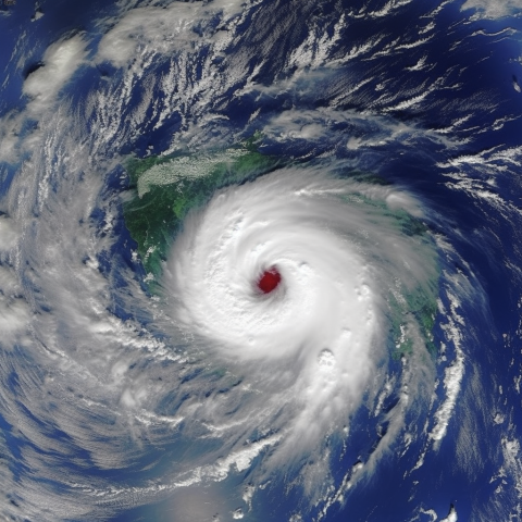 Typhoon strengthening into a super typhoon