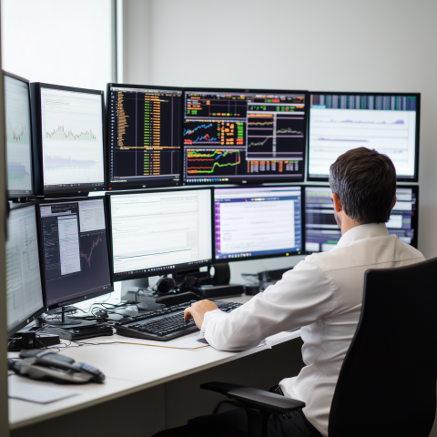 unreal image builder An investor checking stock market trends o