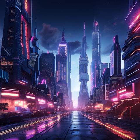 unreal image builder Generate an image of a futuristic cityscap
