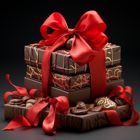 Red Ribbon Chocolate Box