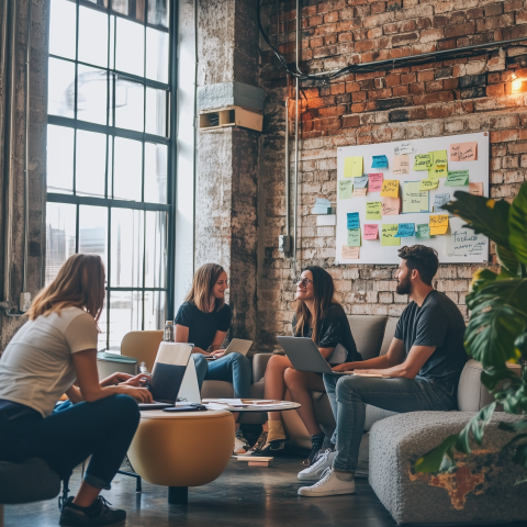 unreal image builder startup brainstorming session sticky notes