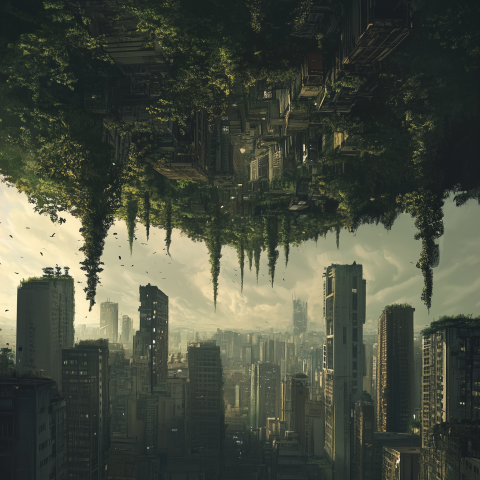 Upside-Down Forest City in the Sky