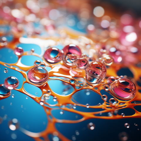 Vibrant Abstract of Oil and Water
