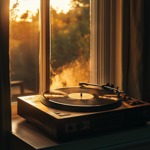 Vintage Turntable by Sunny Window
