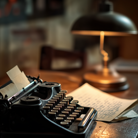 Vintage Typewriter and Handwritten Notes