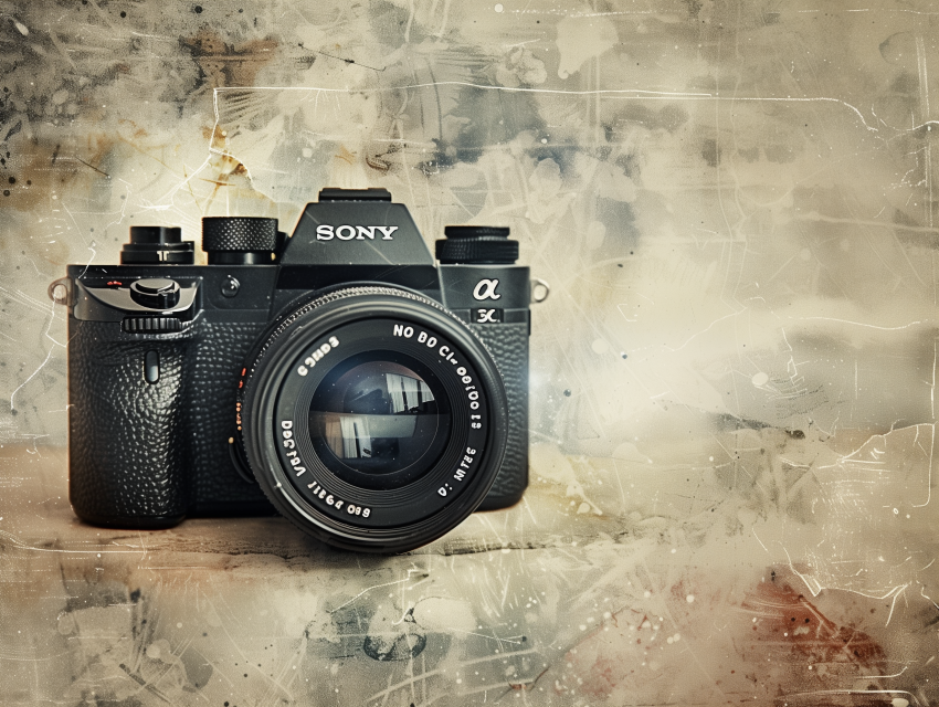 Vintage Backdrop with retro camera