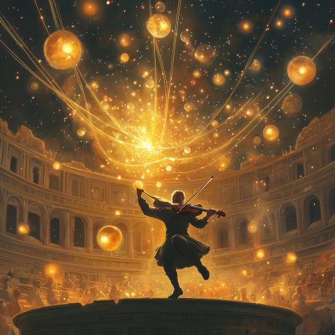 Violinist Conducts Celestial Symphony