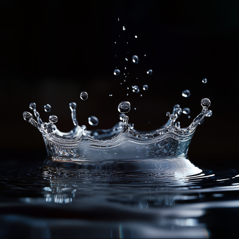 Water Splash Frozen in Mid-Air