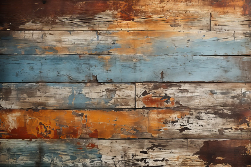 Weathered painted wood floor