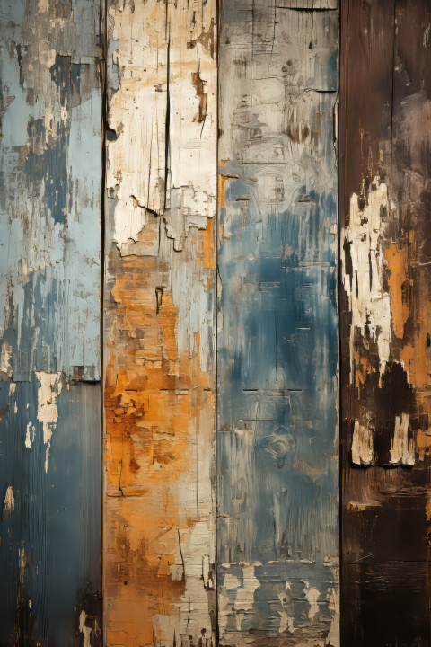 Weathered painted wood floor