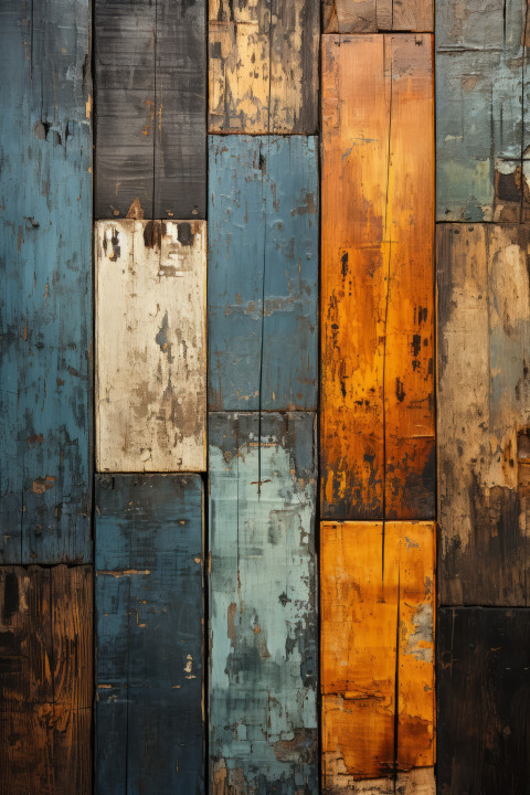 Weathered painted wood floor