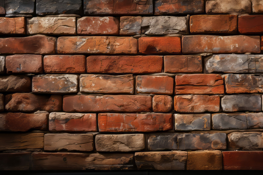 Weathered terracotta brick wall wallpaper