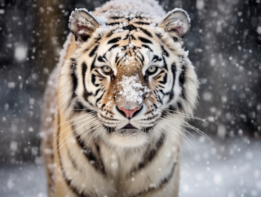 White Siberian Tiger Close Up