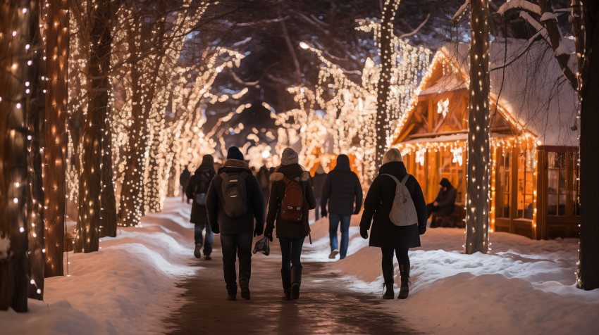 Winter Wonderland Walkway with Festive Lights