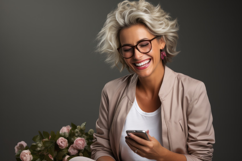 Woman holding a mobile phone