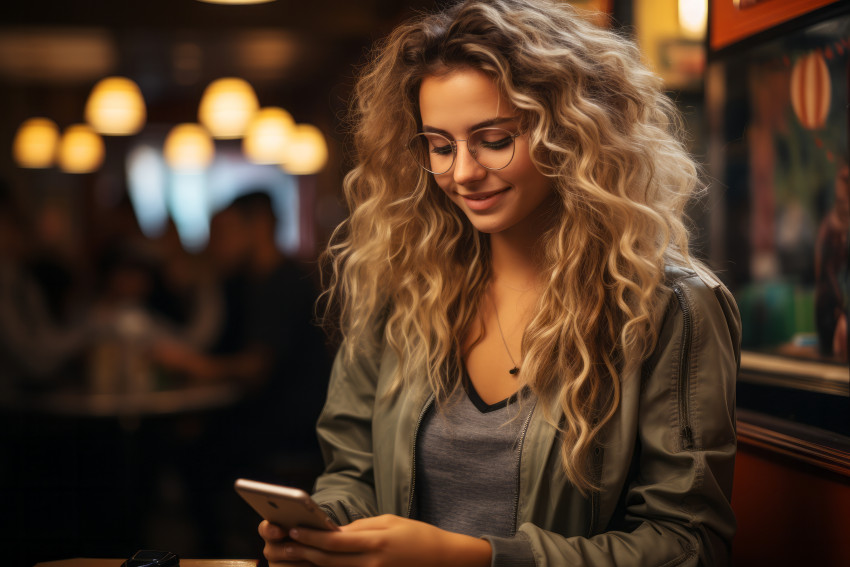 Young woman holding a mobile phone
