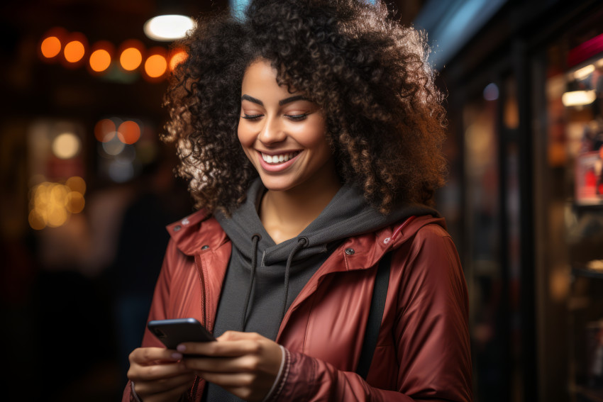 Young woman holding a mobile phone