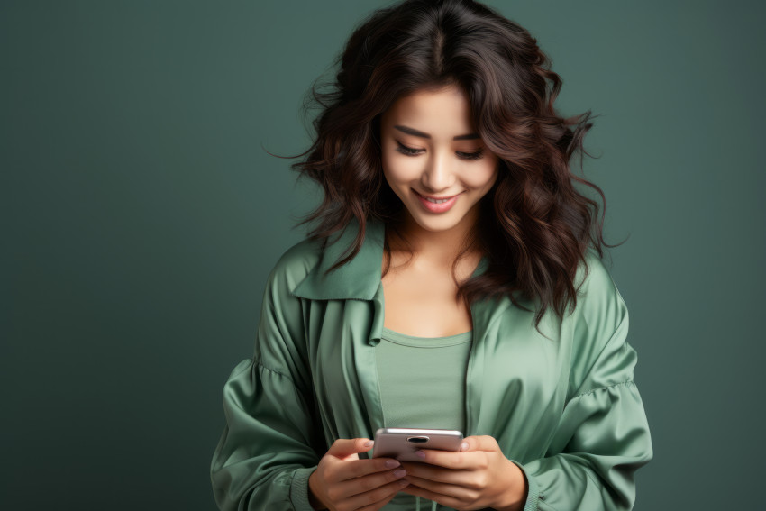 Young woman holding a mobile phone